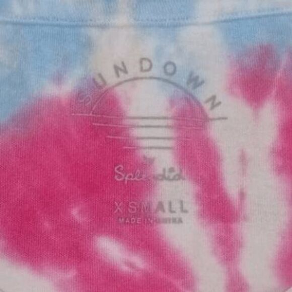 Sundown by Splendid Tie Dye Crop Top Womens XS Long Sleeve Oversized Tee T-Shirt - Picture 4 of 5
